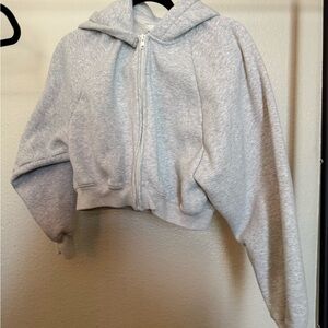 Abercrombie & fitch Gray Cropped Hoodie